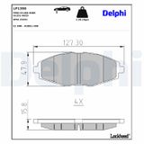 DELPHI Комплект тормозных колодок, дисковый тормоз LP1390