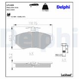DELPHI Комплект тормозных колодок, дисковый тормоз LP1409
