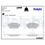 DELPHI Комплект тормозных колодок, дисковый тормоз LP1413