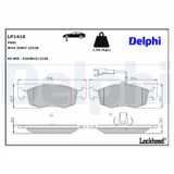 DELPHI Комплект тормозных колодок, дисковый тормоз LP1416