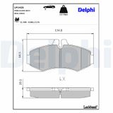 DELPHI Комплект тормозных колодок, дисковый тормоз LP1425