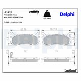DELPHI Комплект тормозных колодок, дисковый тормоз LP1452
