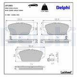 DELPHI Комплект тормозных колодок, дисковый тормоз LP1503