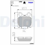DELPHI Комплект тормозных колодок, дисковый тормоз LP1510