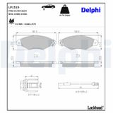 DELPHI Комплект тормозных колодок, дисковый тормоз LP1519