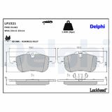 DELPHI Комплект тормозных колодок, дисковый тормоз LP1521