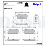 DELPHI Комплект тормозных колодок, дисковый тормоз LP1526