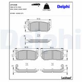DELPHI Комплект тормозных колодок, дисковый тормоз LP1528