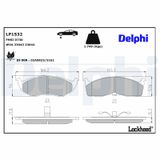 DELPHI Комплект тормозных колодок, дисковый тормоз LP1532