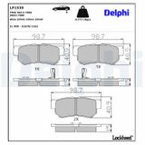 DELPHI Комплект тормозных колодок, дисковый тормоз LP1539