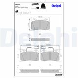 DELPHI Комплект тормозных колодок, дисковый тормоз LP1543