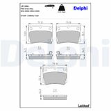 DELPHI Комплект тормозных колодок, дисковый тормоз LP1546
