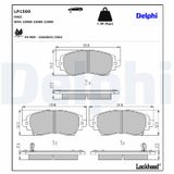 DELPHI Комплект тормозных колодок, дисковый тормоз LP1560