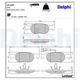 DELPHI Комплект тормозных колодок, дисковый тормоз LP1585