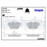 DELPHI Комплект тормозных колодок, дисковый тормоз LP1589