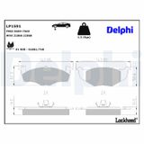 DELPHI Комплект тормозных колодок, дисковый тормоз LP1591