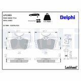 DELPHI Комплект тормозных колодок, дисковый тормоз LP1593