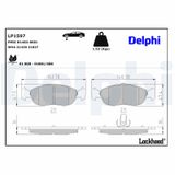 DELPHI Комплект тормозных колодок, дисковый тормоз LP1597