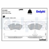 DELPHI Комплект тормозных колодок, дисковый тормоз LP1605