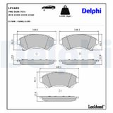 DELPHI Комплект тормозных колодок, дисковый тормоз LP1609