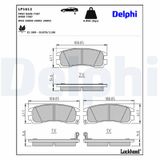 DELPHI Комплект тормозных колодок, дисковый тормоз LP1612