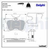 DELPHI Комплект тормозных колодок, дисковый тормоз LP1626