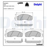 DELPHI Комплект тормозных колодок, дисковый тормоз LP1671