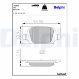 DELPHI Комплект тормозных колодок, дисковый тормоз LP1677