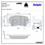 DELPHI stabdžių trinkelių rinkinys, diskinis stabdys LP1681