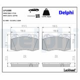 DELPHI Комплект тормозных колодок, дисковый тормоз LP1688