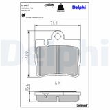 DELPHI Комплект тормозных колодок, дисковый тормоз LP1697