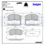 DELPHI Комплект тормозных колодок, дисковый тормоз LP1704