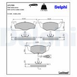 DELPHI Комплект тормозных колодок, дисковый тормоз LP1709