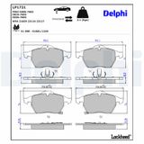 DELPHI Комплект тормозных колодок, дисковый тормоз LP1731