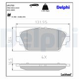 DELPHI Комплект тормозных колодок, дисковый тормоз LP1732