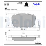 DELPHI Комплект тормозных колодок, дисковый тормоз LP1740