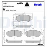 DELPHI Комплект тормозных колодок, дисковый тормоз LP1773