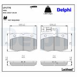 DELPHI Комплект тормозных колодок, дисковый тормоз LP1776