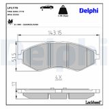 DELPHI Комплект тормозных колодок, дисковый тормоз LP1779