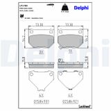 DELPHI Комплект тормозных колодок, дисковый тормоз LP1780