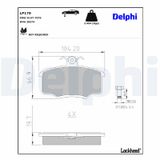 DELPHI Комплект тормозных колодок, дисковый тормоз LP179