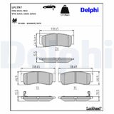 DELPHI Комплект тормозных колодок, дисковый тормоз LP1797