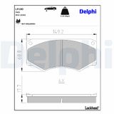 DELPHI Комплект тормозных колодок, дисковый тормоз LP180