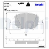 DELPHI Комплект тормозных колодок, дисковый тормоз LP1804