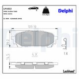 DELPHI Комплект тормозных колодок, дисковый тормоз LP1822