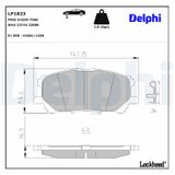 DELPHI Комплект тормозных колодок, дисковый тормоз LP1823
