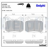 DELPHI Комплект тормозных колодок, дисковый тормоз LP1839