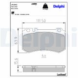 DELPHI Комплект тормозных колодок, дисковый тормоз LP1842