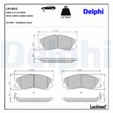 DELPHI Комплект тормозных колодок, дисковый тормоз LP1853