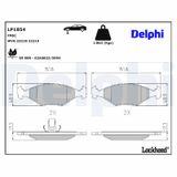 DELPHI Комплект тормозных колодок, дисковый тормоз LP1854